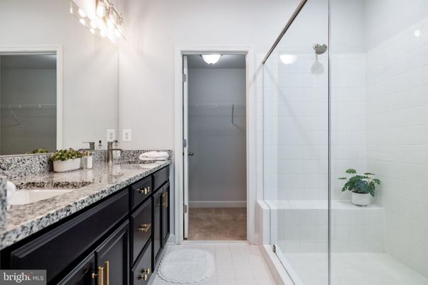 Bathroom, Dual Sink Vanities, Glass Shower, Interior