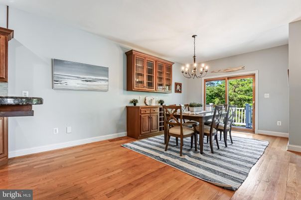 Chandelier, Dining room, Interior, Wood Texture Flooring