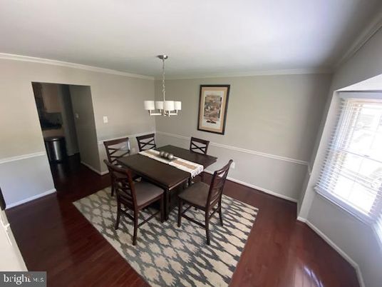 Chandelier, Dining room, Interior, Wood Texture Flooring