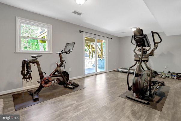 Fitness Equipment, Interior, Wood Texture Flooring