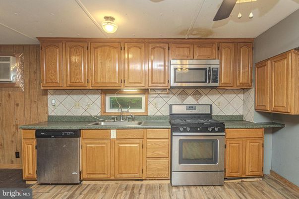 Interior, Kitchen, Stainless Steel Appliances, Wood Texture Flooring