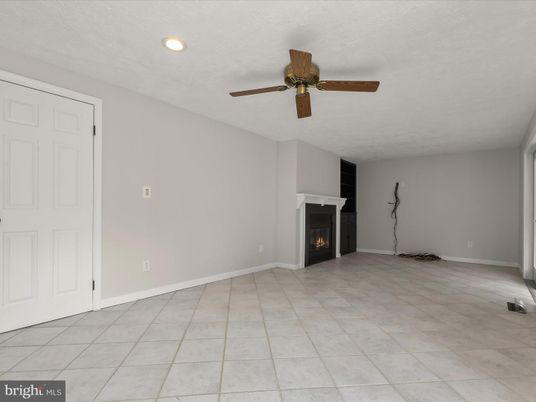 Empty room, Fireplace, Interior, Recessed Lighting