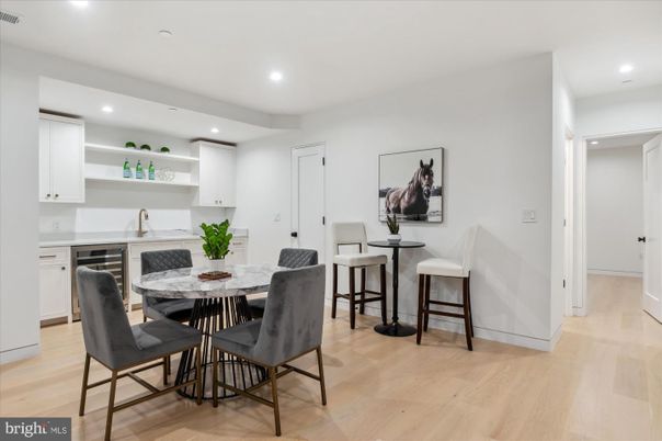 Dining room, Interior, Kitchen, Recessed Lighting, Wood Texture Flooring