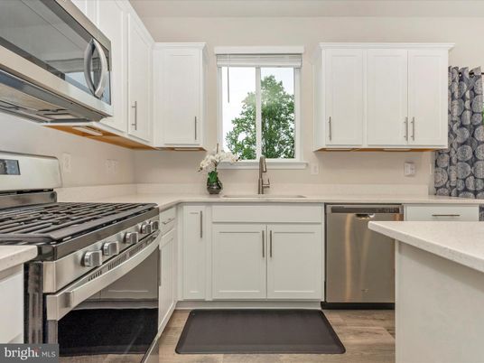 Interior, Kitchen, Stainless Steel Appliances, Wood Texture Flooring