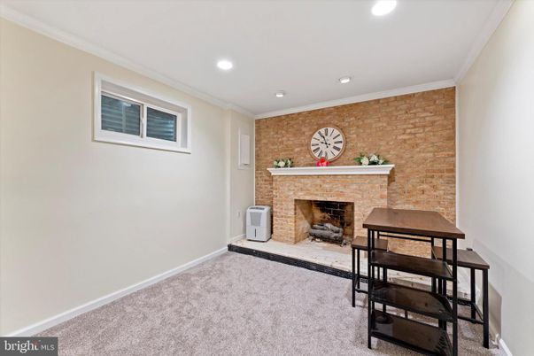 Fireplace, Interior, Recessed Lighting, Stone Walls
