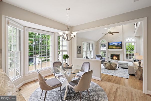 Chandelier, Dining room, Fireplace, Interior, Living room, Wood Texture Flooring