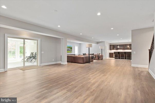Interior, Kitchen, Living room, Recessed Lighting, Wood Texture Flooring