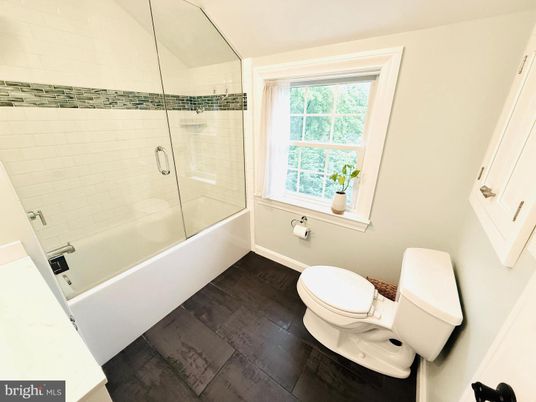Bathroom, Glass Shower, Interior, Wood Texture Flooring