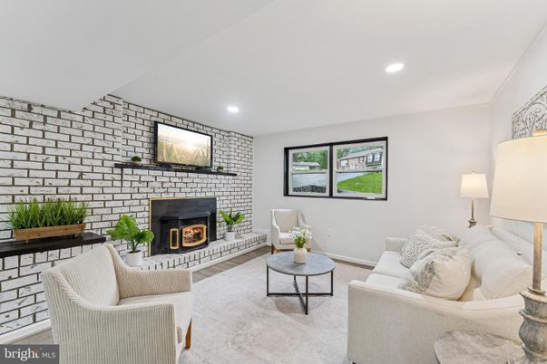 Fireplace, Interior, Living room, Recessed Lighting, Stone Walls