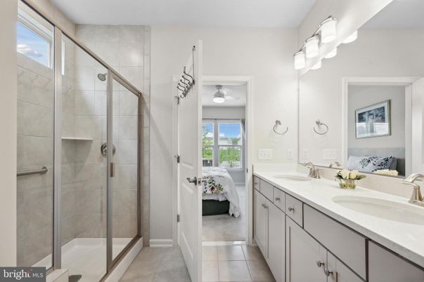 Bathroom, Dual Sink Vanities, Glass Shower, Interior
