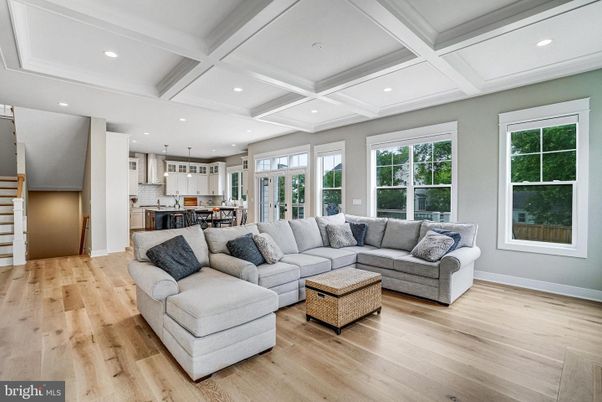 Interior, Kitchen, Living room, Pendant Lights, Recessed Lighting, Wood Texture Flooring
