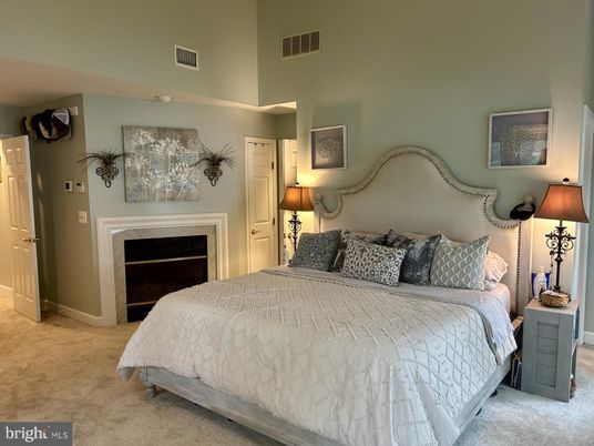 Bedroom, Fireplace, Interior