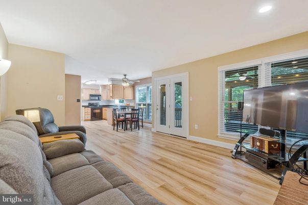 Dining room, Interior, Kitchen, Living room, Recessed Lighting, Wood Texture Flooring