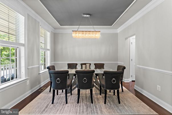 Chandelier, Dining room, Interior, Pendant Lights, Wood Texture Flooring