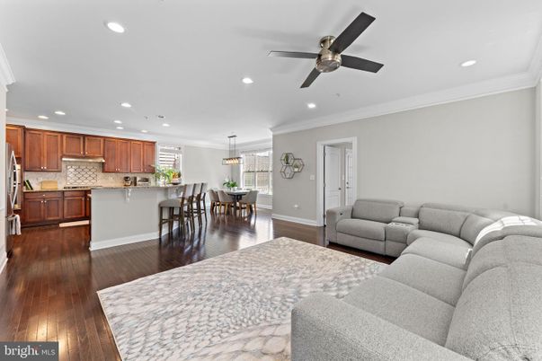 Dining room, Interior, Kitchen, Living room, Pendant Lights, Recessed Lighting, Wood Texture Flooring