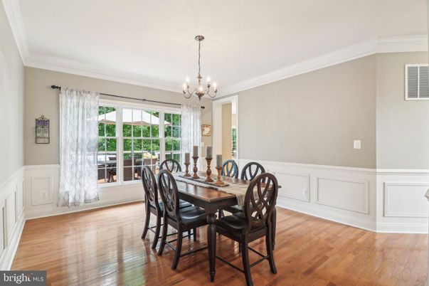 Chandelier, Dining room, Interior, Wood Texture Flooring