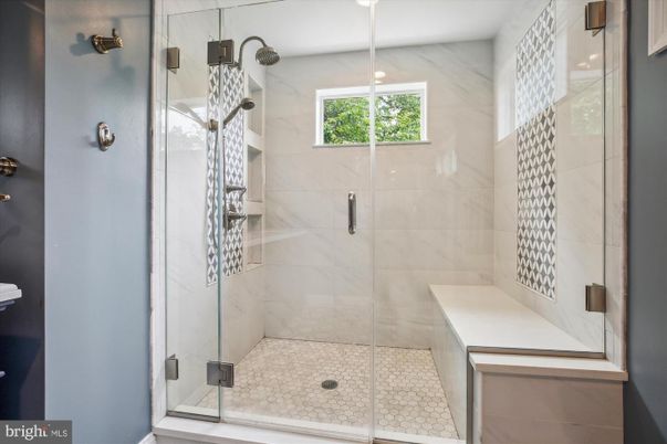 Bathroom, Glass Shower, Interior, Marble Walls