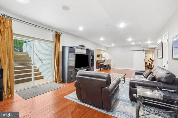 Dining room, Interior, Living room, Recessed Lighting, Wood Texture Flooring
