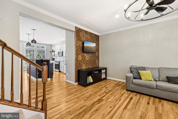 Interior, Kitchen, Pendant Lights, Recessed Lighting, Stone Walls, Wood Texture Flooring