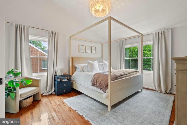 Bedroom, Chandelier, Interior, Wood Texture Flooring