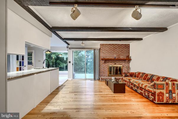 Fireplace, Interior, Living room, Stone Walls, Wood Texture Flooring