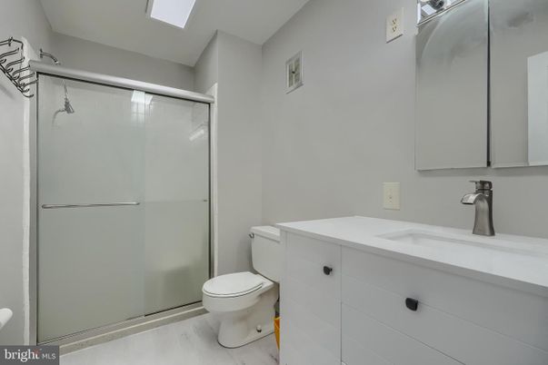 Bathroom, Glass Shower, Interior, Wood Texture Flooring