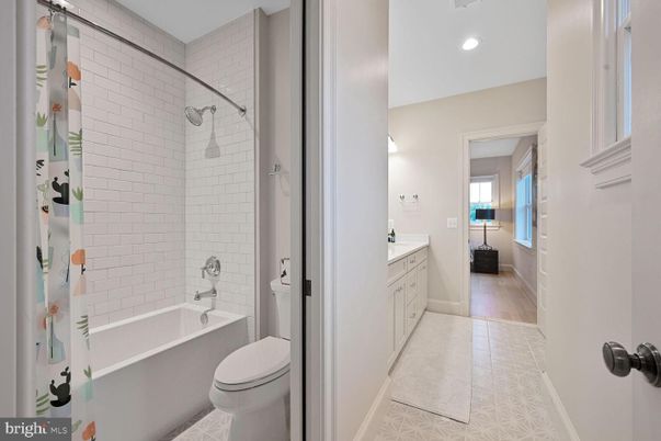 Bathroom, Interior, Recessed Lighting, Wood Texture Flooring