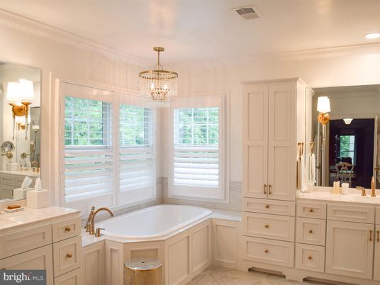 Bathroom, Chandelier, Interior, Recessed Lighting