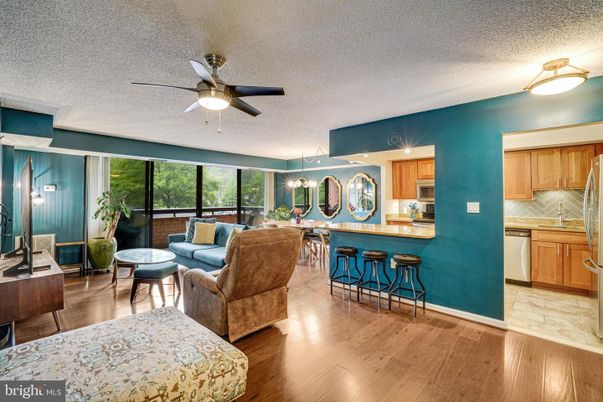 Dining room, Interior, Kitchen, Living room, Recessed Lighting, Wood Texture Flooring