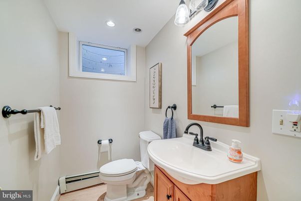 Bathroom, Interior, Recessed Lighting, Wood Texture Flooring