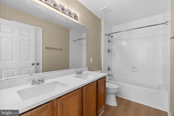 Bathroom, Dual Sink Vanities, Interior, Wood Texture Flooring
