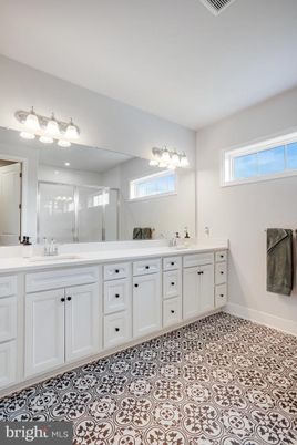Bathroom, Dual Sink Vanities, Glass Shower, Interior