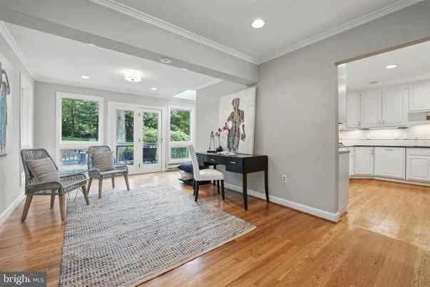 Home Office, Interior, Kitchen, Recessed Lighting, Wood Texture Flooring