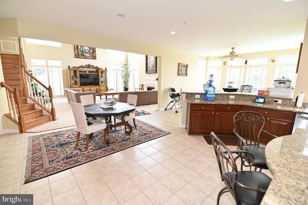 Dining room, Fireplace, Interior, Living room, Recessed Lighting