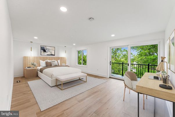 Bedroom, Home Office, Interior, Recessed Lighting, Wood Texture Flooring
