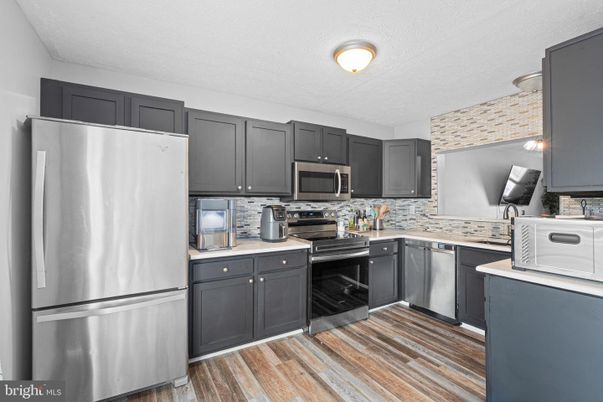 Interior, Kitchen, Stainless Steel Appliances, Wood Texture Flooring