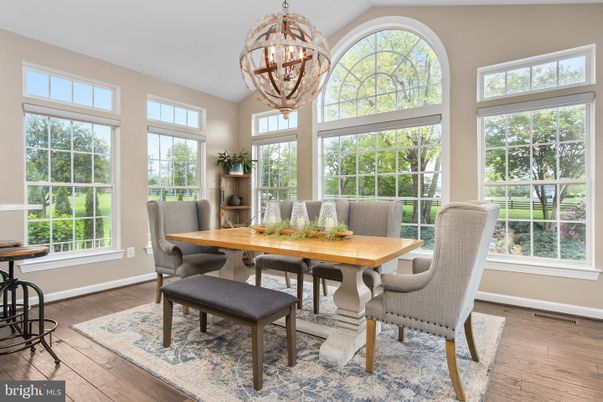 Chandelier, Dining room, Interior, Wood Texture Flooring