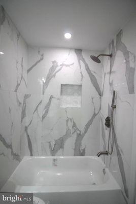 Bathroom, Interior, Marble Walls, Recessed Lighting