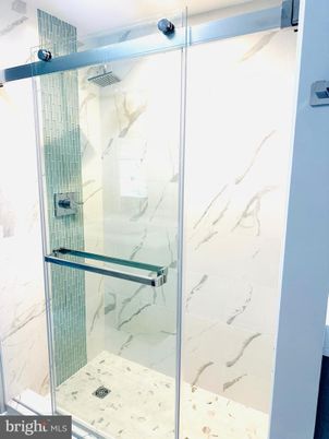 Bathroom, Glass Shower, Interior, Marble Walls
