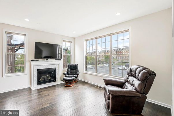 Fireplace, Interior, Recessed Lighting, Wood Texture Flooring