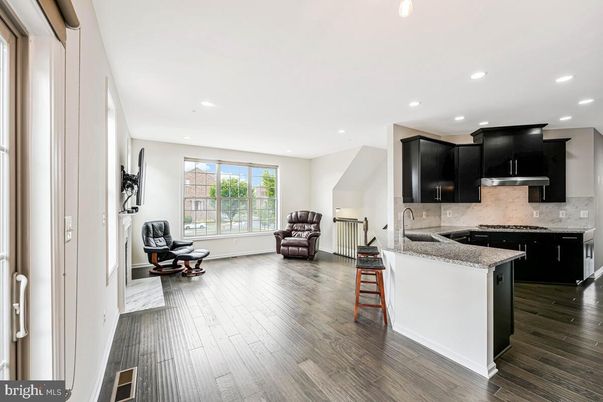 Interior, Kitchen, Recessed Lighting, Wood Texture Flooring