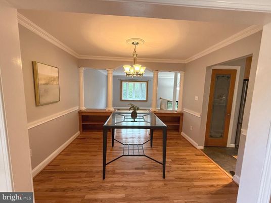 Chandelier, Home Office, Interior, Wood Texture Flooring