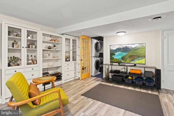 Interior, Washer, Wood Texture Flooring