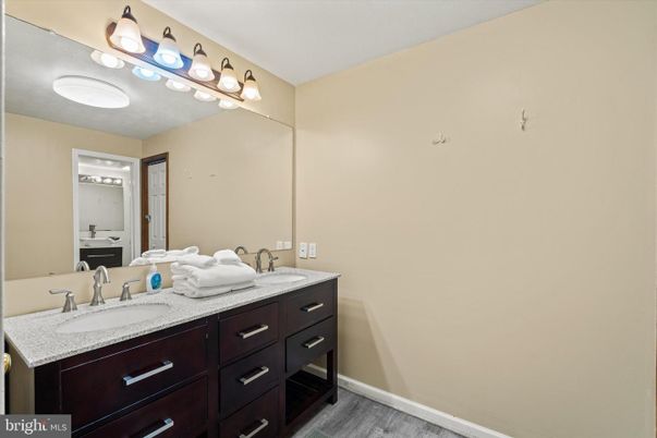 Bathroom, Dual Sink Vanities, Interior, Wood Texture Flooring