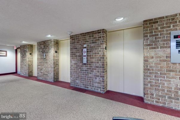Elevator, Empty room, Interior, Recessed Lighting, Stone Walls