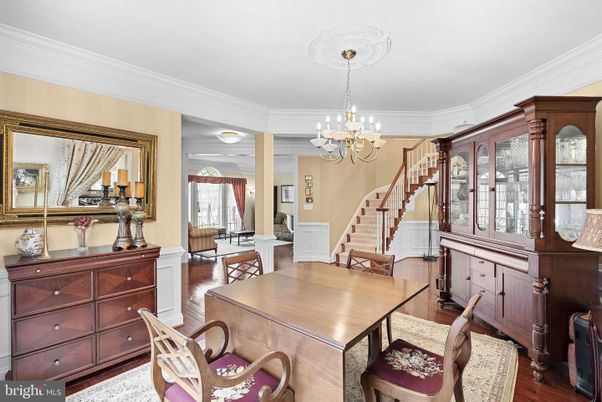 Chandelier, Dining room, Interior, Wood Texture Flooring