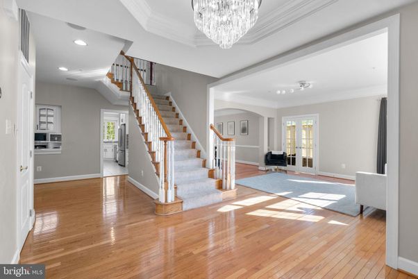 Chandelier, Interior, Recessed Lighting, Wood Texture Flooring