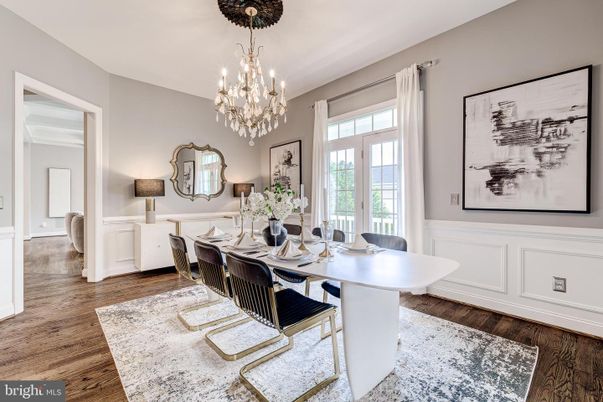 Chandelier, Dining room, Interior, Wood Texture Flooring