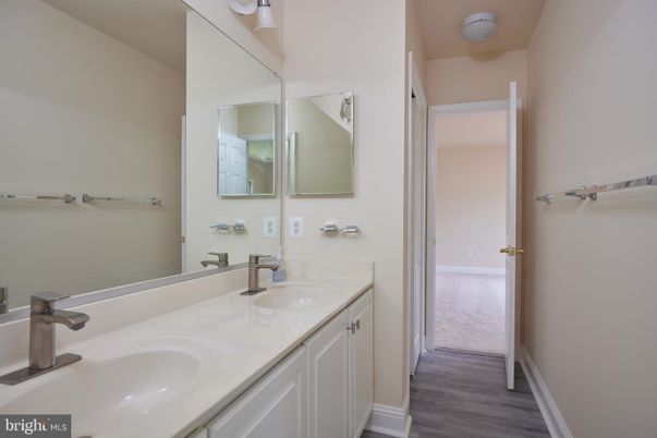 Bathroom, Dual Sink Vanities, Interior, Wood Texture Flooring