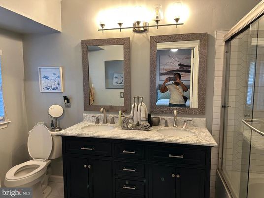 Bathroom, Dual Sink Vanities, Glass Shower, Interior